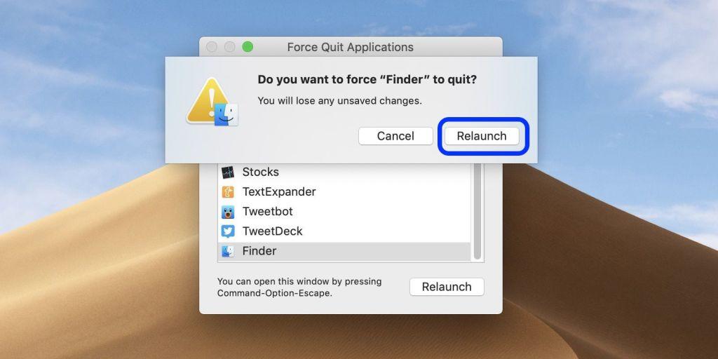 mac relaunch finder